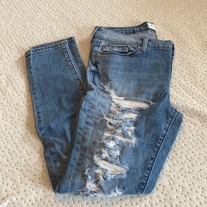 Hudson High Rise Distressed Skinny Jeans